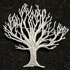 Vintage C Lewis Smith Sterling Silver Tree of Life Brooch